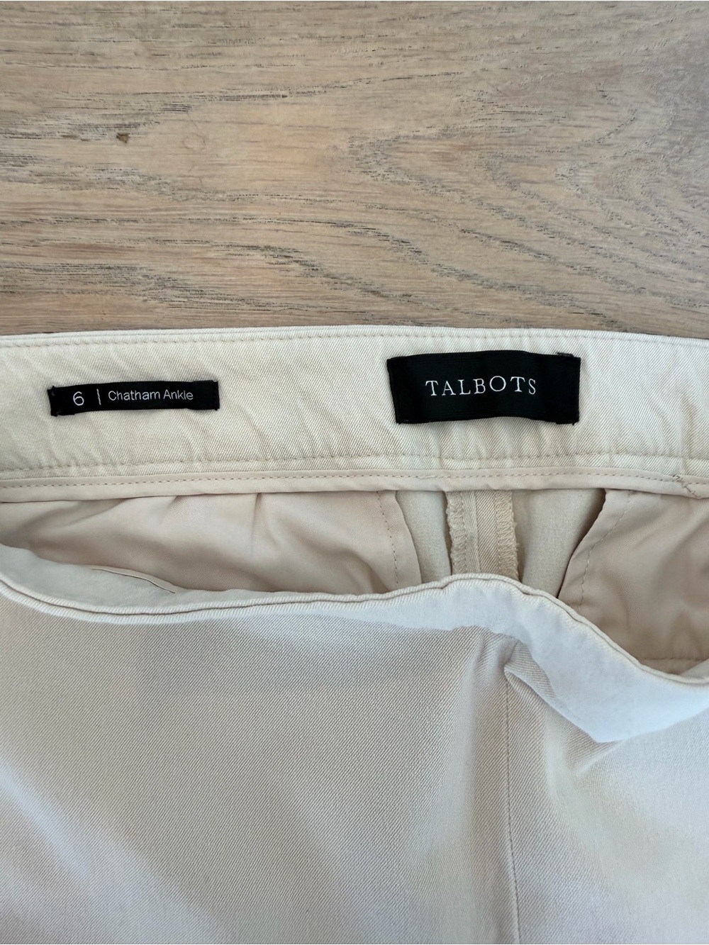 Talbots Chatham Ankle Pants Women’s Size 6 Ivory Straight Stretch - Picture 2 of 4